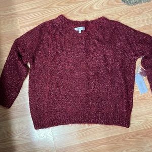 Red glittering sweater